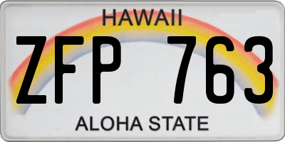 HI license plate ZFP763