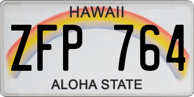 HI license plate ZFP764