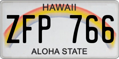 HI license plate ZFP766