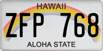HI license plate ZFP768