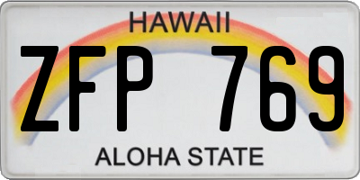HI license plate ZFP769