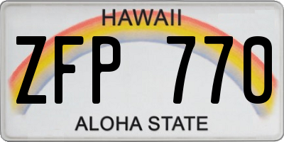 HI license plate ZFP770