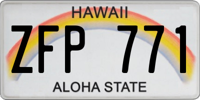 HI license plate ZFP771