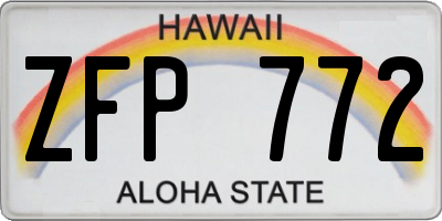 HI license plate ZFP772