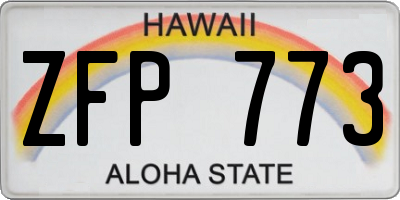 HI license plate ZFP773