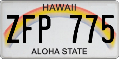 HI license plate ZFP775