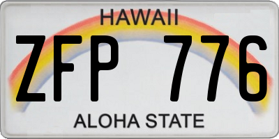 HI license plate ZFP776
