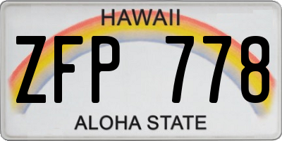 HI license plate ZFP778