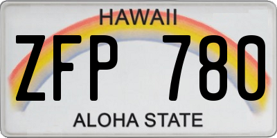 HI license plate ZFP780