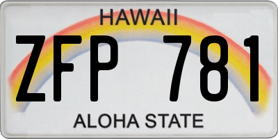 HI license plate ZFP781