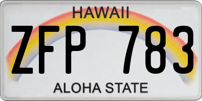 HI license plate ZFP783