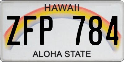 HI license plate ZFP784