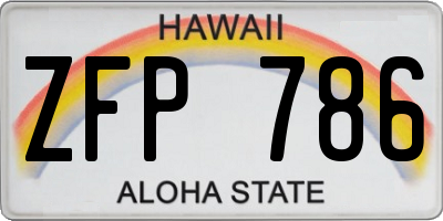 HI license plate ZFP786