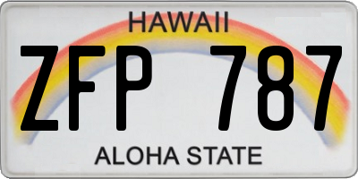 HI license plate ZFP787