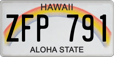 HI license plate ZFP791