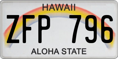 HI license plate ZFP796