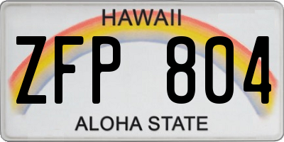HI license plate ZFP804