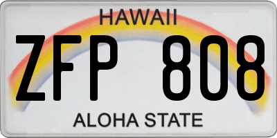 HI license plate ZFP808