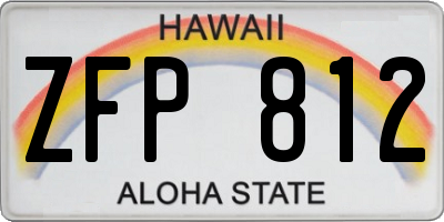 HI license plate ZFP812