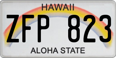 HI license plate ZFP823