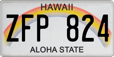 HI license plate ZFP824