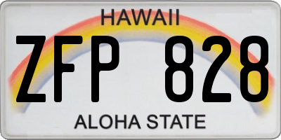 HI license plate ZFP828