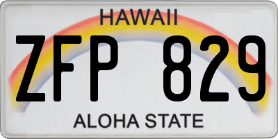 HI license plate ZFP829