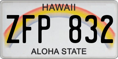 HI license plate ZFP832