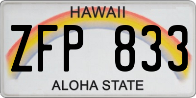 HI license plate ZFP833