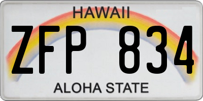 HI license plate ZFP834