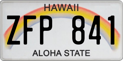 HI license plate ZFP841