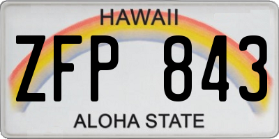 HI license plate ZFP843