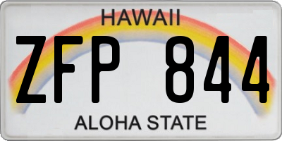 HI license plate ZFP844