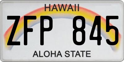 HI license plate ZFP845