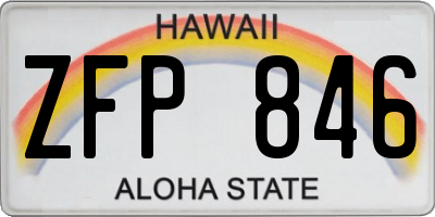 HI license plate ZFP846