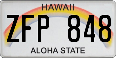 HI license plate ZFP848
