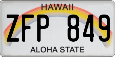 HI license plate ZFP849