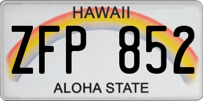 HI license plate ZFP852