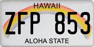HI license plate ZFP853