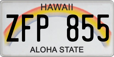 HI license plate ZFP855