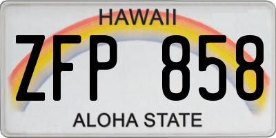 HI license plate ZFP858