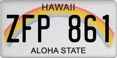 HI license plate ZFP861
