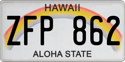 HI license plate ZFP862