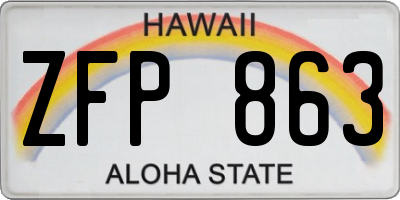 HI license plate ZFP863