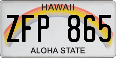 HI license plate ZFP865