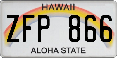 HI license plate ZFP866
