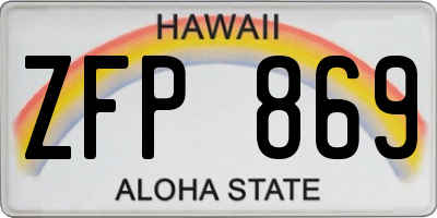 HI license plate ZFP869