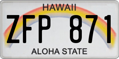 HI license plate ZFP871