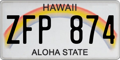 HI license plate ZFP874