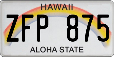 HI license plate ZFP875